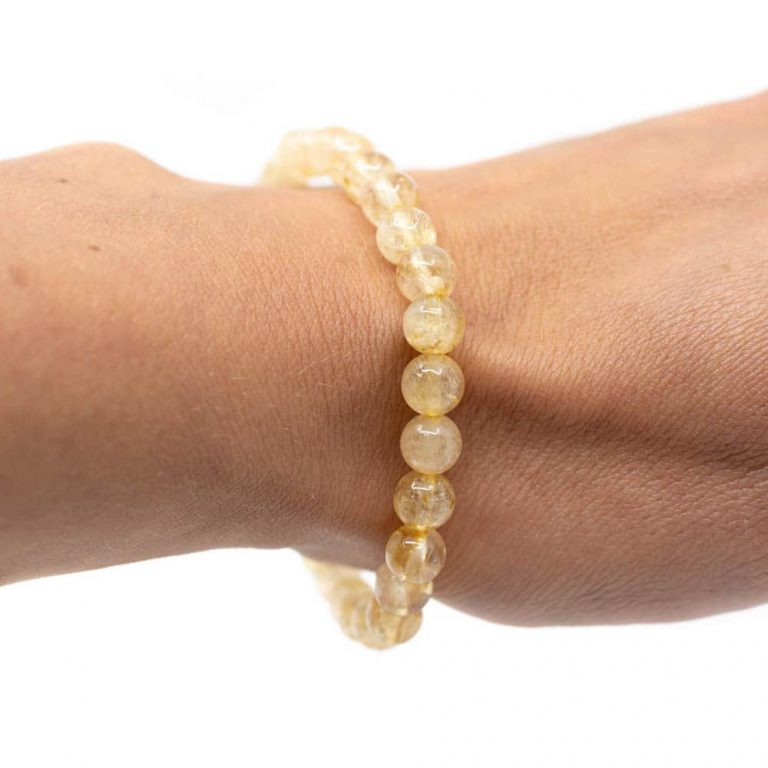 Edelsteen Armband Citrien Geel (6 mm Kralen) - Afbeelding 2