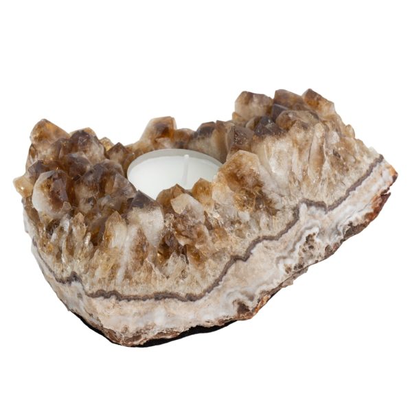 Waxinelichthouder | Edelsteen Citrien Cluster (ca. 500–1000 gram)