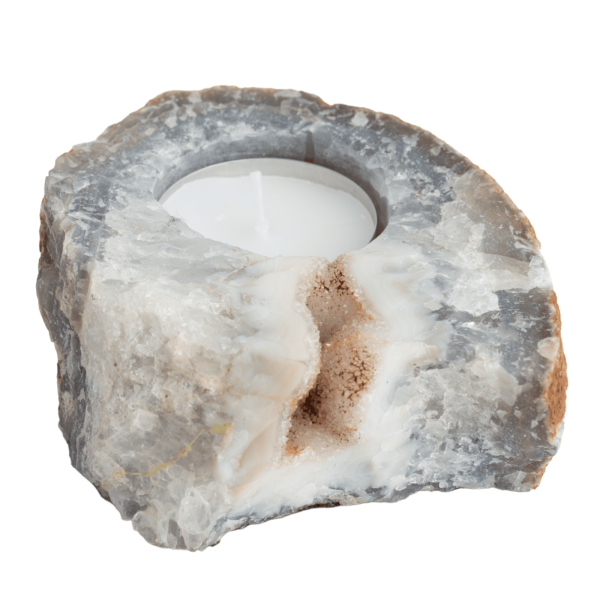 Waxinelichthouder | Ruwe Agaat Brok (ca. 200–500 gram)