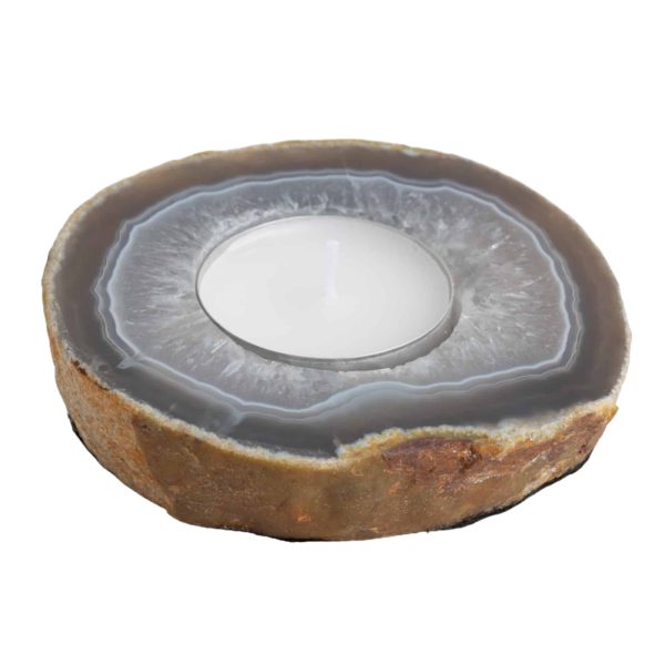 Waxinelichthouder | Agaat Schijf (ca. 100–300 gram)