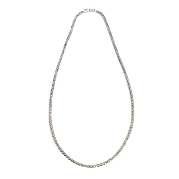 Robuuste Stalen Halsketting met Karabijnslotje Zilverkleurig (60 cm / 4 mm)