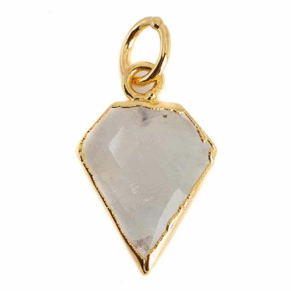 Edelsteen Hanger Regenboog Maansteen Diamantvorm | Verguld | 15 x 12 mm