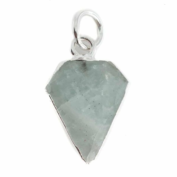 Edelsteen Hanger Aquamarijn Diamantvorm | Verzilverd | 15 x 12 mm