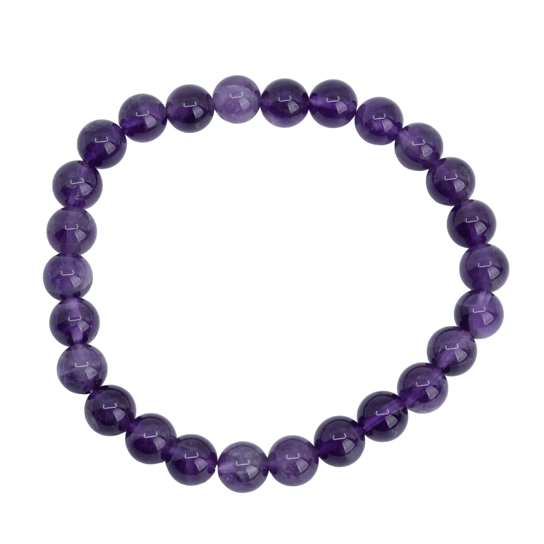 Edelsteen Armband Heren Groot Amethist (8mm, 21 cm)