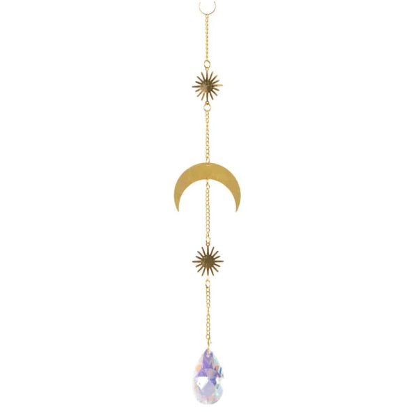 Feng Shui Regenboog Hanger Zon en Maan Goudkleurig (27,5 cm)