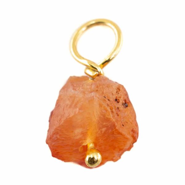 Ruwe Edelsteen Hanger Carneool 925 Zilver & Verguld (8 | 12 mm)