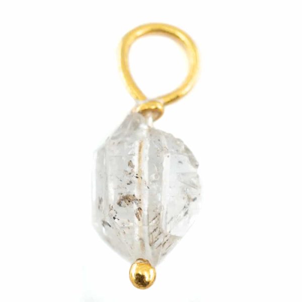Ruwe Edelsteen Hanger Herkimer Diamant 925 Zilver & Verguld (8 | 12 mm)