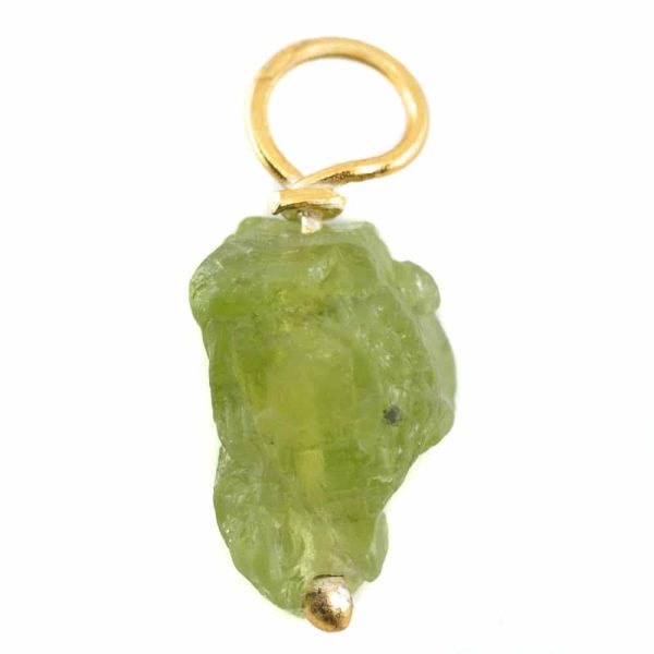 Ruwe Edelsteen Hanger Peridoot 925 Zilver & Verguld (8 | 12 mm)