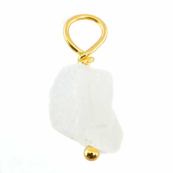 Ruwe Edelsteen Hanger Regenboog Maansteen 925 Zilver & Verguld (8 | 12 mm)
