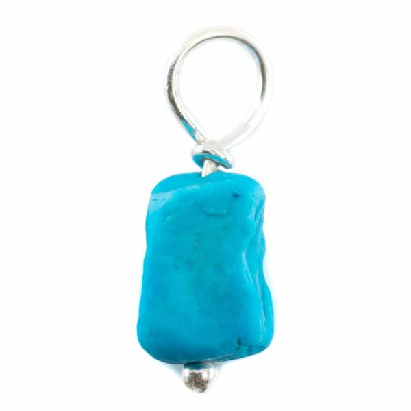 Ruwe Edelsteen Hanger Turkoois 925 Zilver (8 | 12 mm)