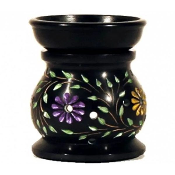 Olie & Waxbrander | Flowers Zwart Zeepsteen