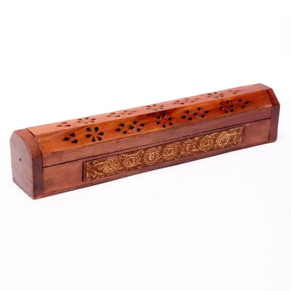 Wierookstokjes brander en bewaardoos 7 chakra's | 31x5.5x6cm