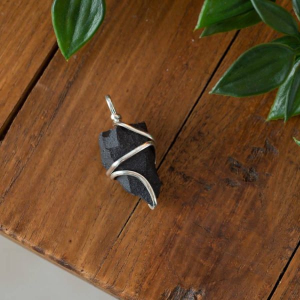 Ruwe Edelsteen Hanger Zwarte Agaat Wikkel - Afbeelding 2