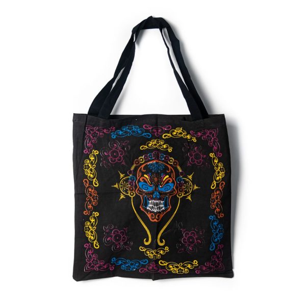 Tote Bag Katoen | Schedel met Hoofdtelefoon (45 cm)