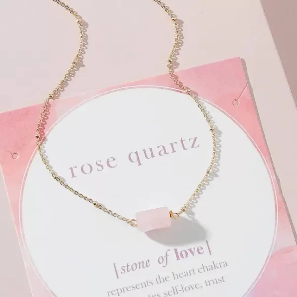 Ketting Rozenkwarts Gold Plated