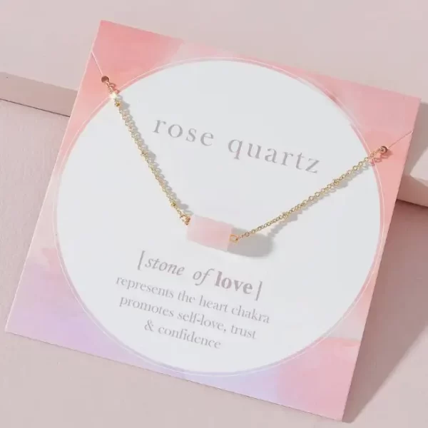 Ketting Rozenkwarts Gold Plated - Afbeelding 2