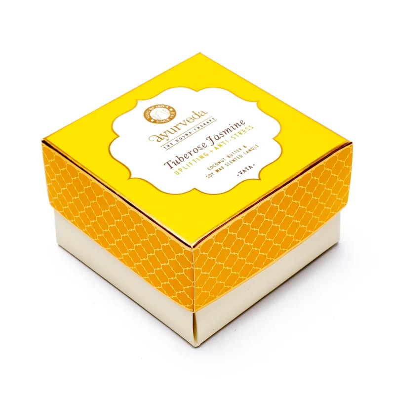 Vata tuberoos jasmijn geurkaars met 2 lonten in pot | 200g - Afbeelding 3