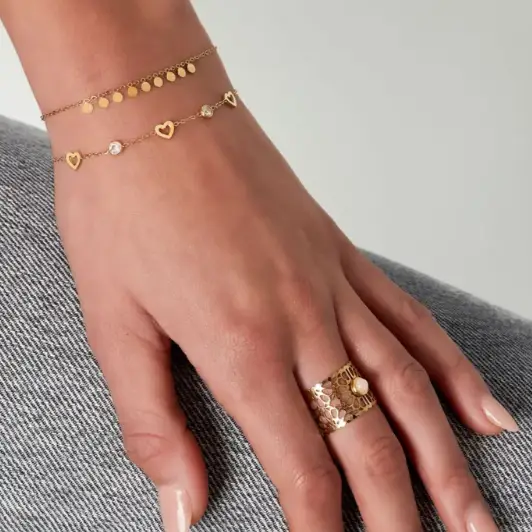 Armband Crystal Hart Gold Plated - Afbeelding 2