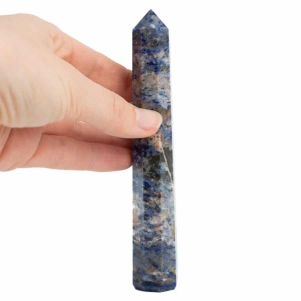 Edelsteen Obelisk Punt Sodaliet | 90 - 120 mm | 8 zijden - Afbeelding 3