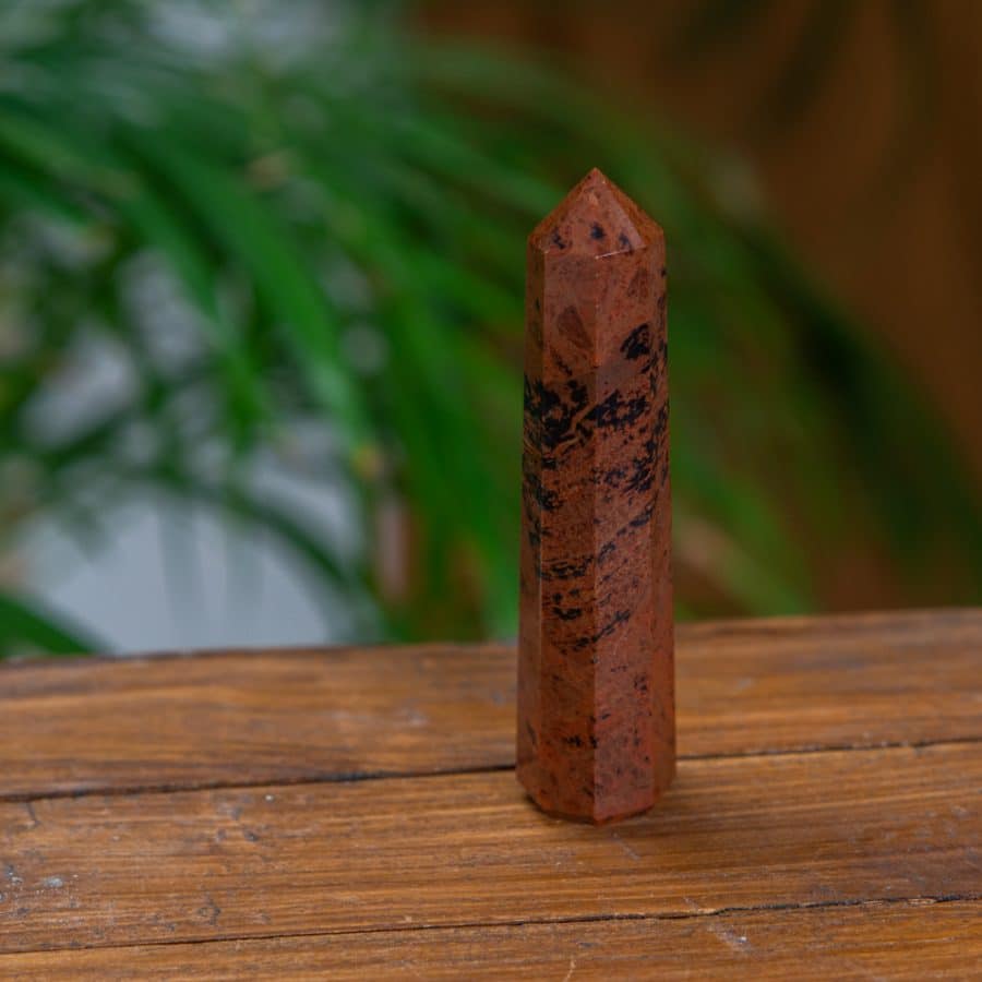 Edelsteen Obelisk Punt Mahonie Obsidiaan | 90 - 110 mm - Afbeelding 2