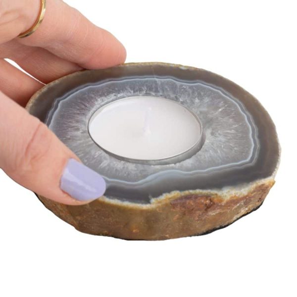Waxinelichthouder | Agaat Schijf (ca. 100–300 gram) - Afbeelding 3