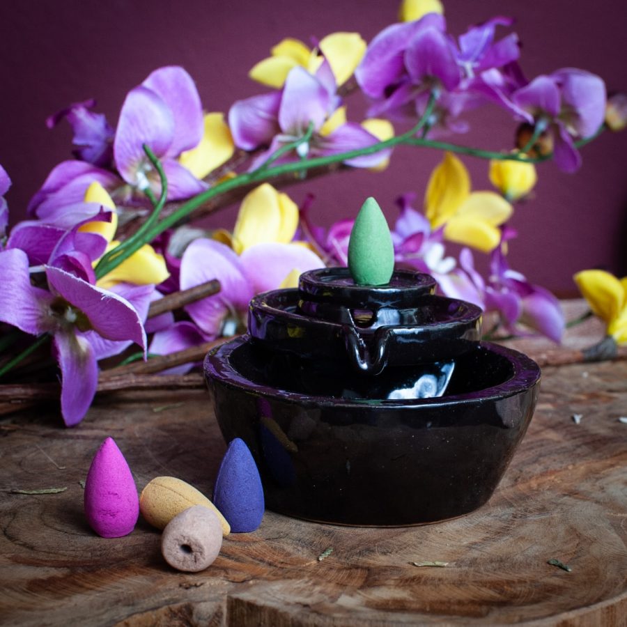 Backflow Wierook Houder Waterval Plateau Keramiek (12.5 cm) - Afbeelding 2