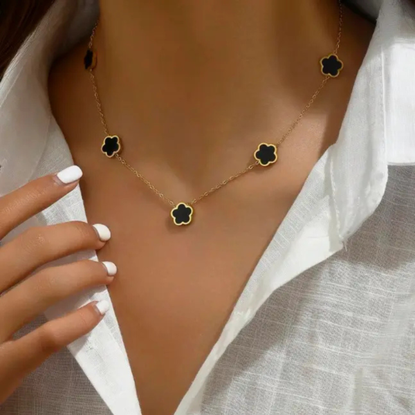 Ketting Klaver Bloem Gold Plated - Afbeelding 2