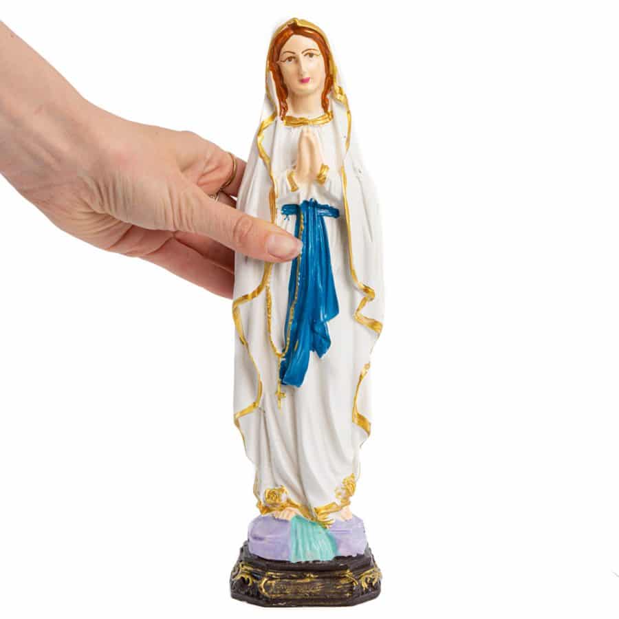 Beeld van Heilige Maria van Lourdes | Handgeschilderd (30 cm) - Afbeelding 3