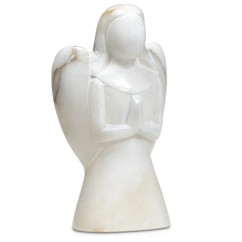 Engelbeeldje marmer wit | 552 g; ±13.5 cm - Afbeelding 2