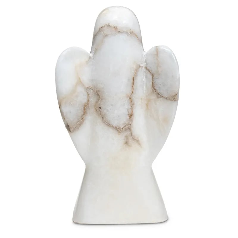 Engelbeeldje marmer wit | 552 g; ±13.5 cm - Afbeelding 3