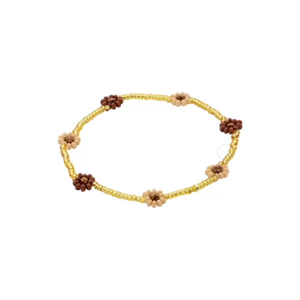 Armband Miyuki Bloem Bruin