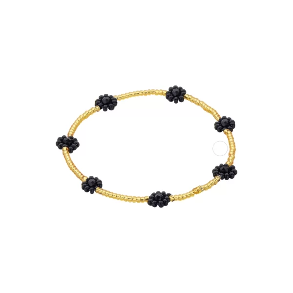 Armband Miyuki Bloem Zwart