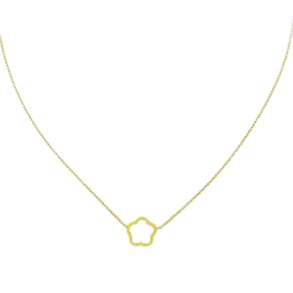 Ketting Klaver Bloem Gold Plated