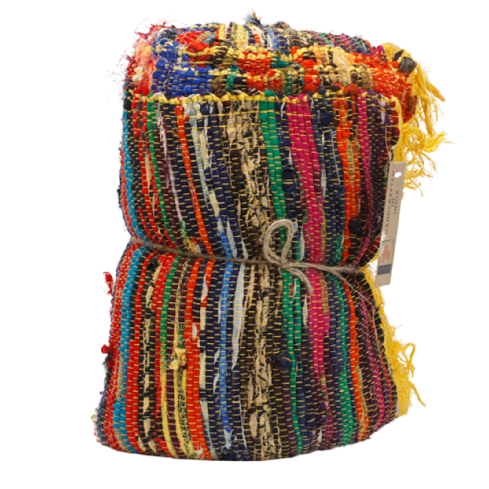 Indiase Recycled Tapijt | Geel | 154 x 90cm - Afbeelding 3