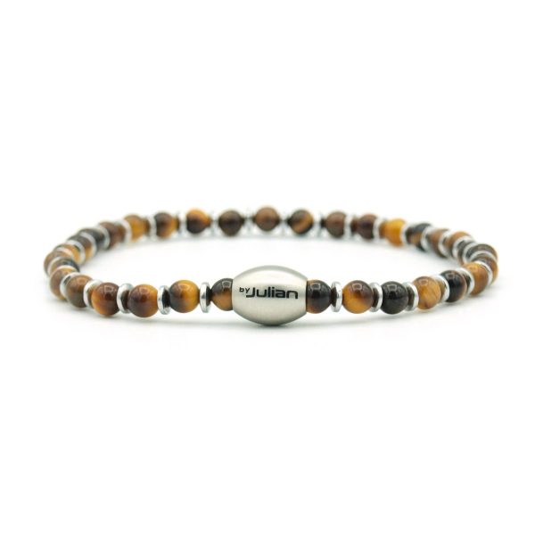 Empat dua tijgeroog 20 cm wrist size (XL), Silver