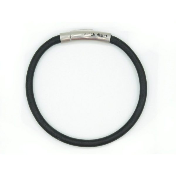 Lombok zwart 4mm Matt silver, 19 cm wrist size (L) - Afbeelding 2