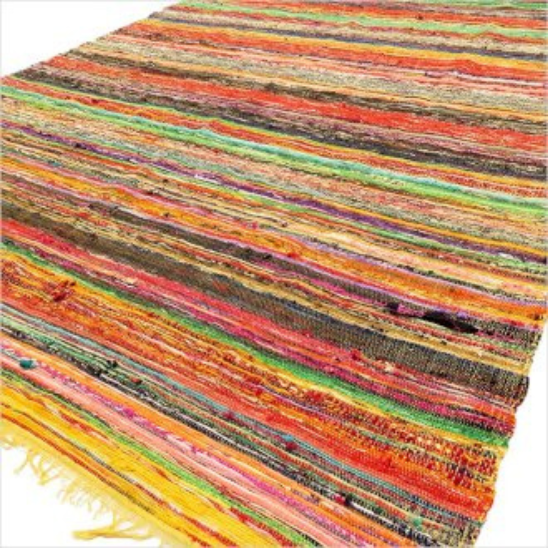 Indiase Recycled Tapijt | Geel | 154 x 90cm - Afbeelding 5