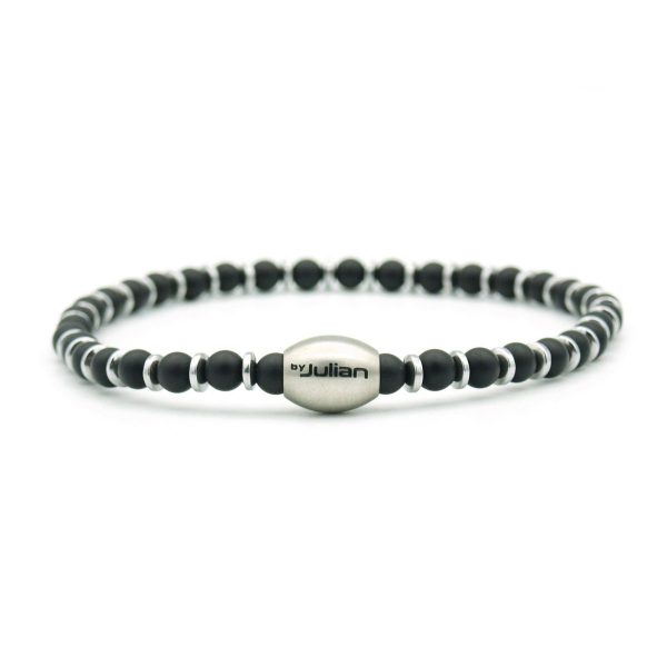 Empat dua obsidiaan 17 cm wrist size (S), Silver