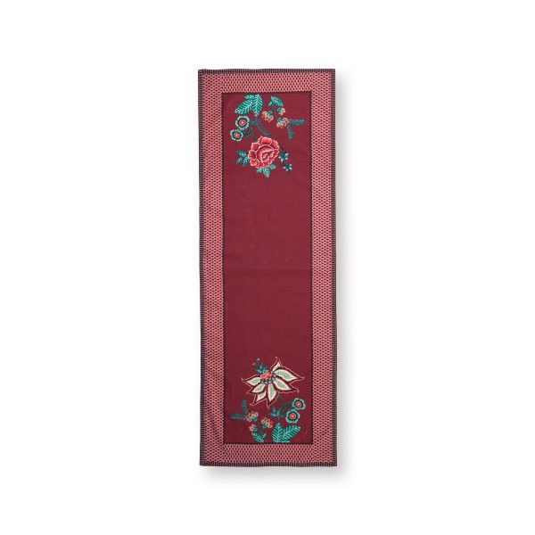 Flower Festival Tafelloper Donkerroze Pink 50 x 150 - Afbeelding 2