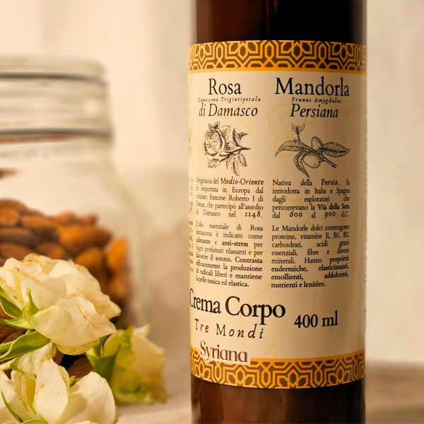 Body Cream "3 worlds" Shea Butter, Almond and Damascus Rose - Afbeelding 3