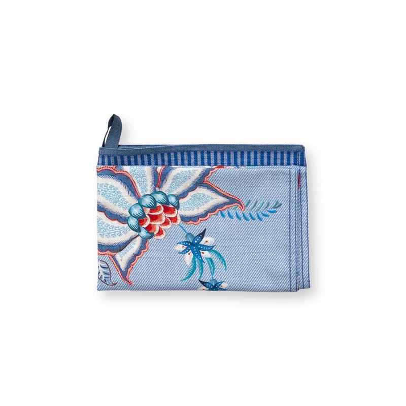 Theedoek Flower Festival Blauw 50x70cm - Afbeelding 3