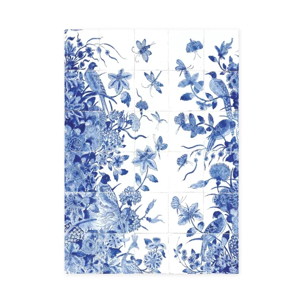 Theedoek, Tegeltableau met blauwe vogels - Afbeelding 3