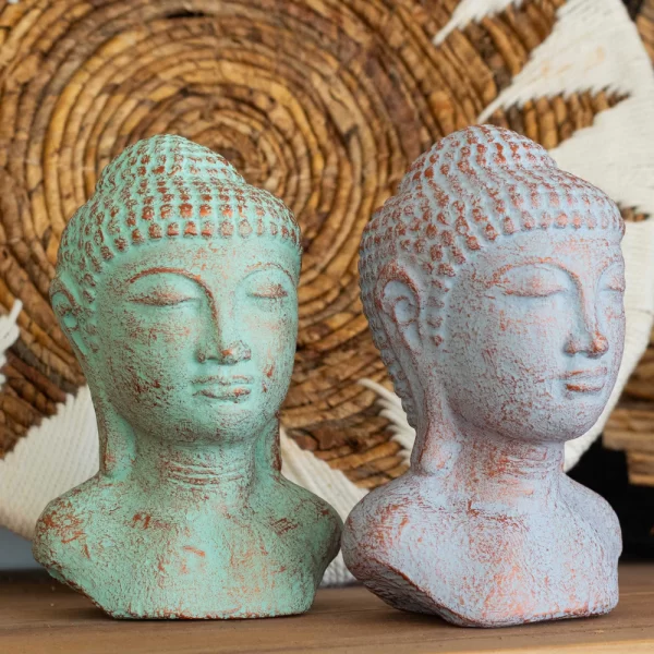 Rust Buddha Hoofd | Blauw Koper - Afbeelding 3