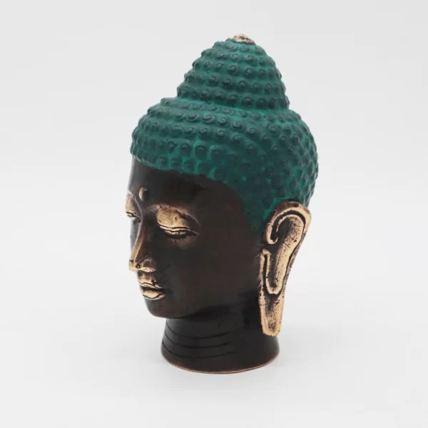 Groot antiek messing Buddha Hoofd - Afbeelding 2