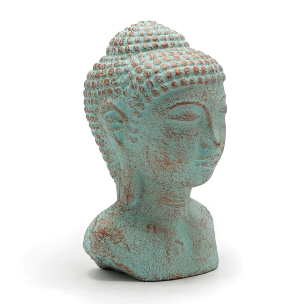 Rust Buddha Hoofd | Groen Koper - Afbeelding 2