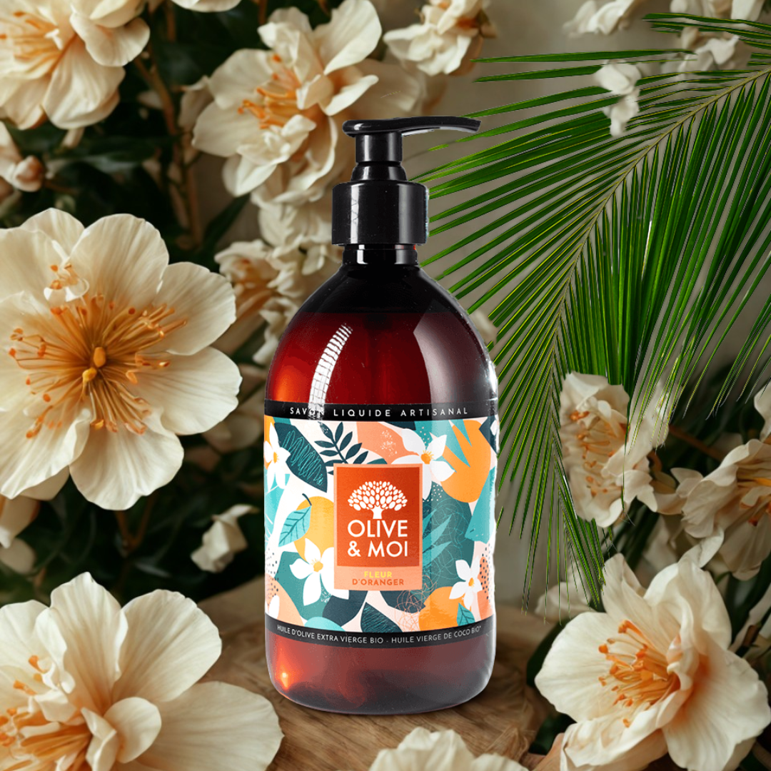 Oranjebloesem | Vloeibare Zeep 100% Biologische Extra Vergine Olijfolie | 500ml - Afbeelding 3