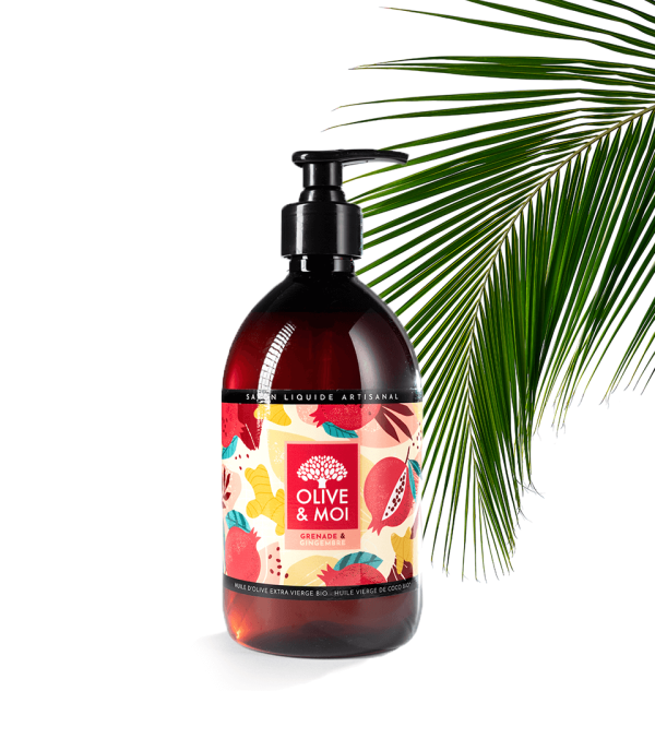 Granaatappel & Gember | Vloeibare Zeep 100% Biologische Extra Vierge Olijfolie | 500ml
