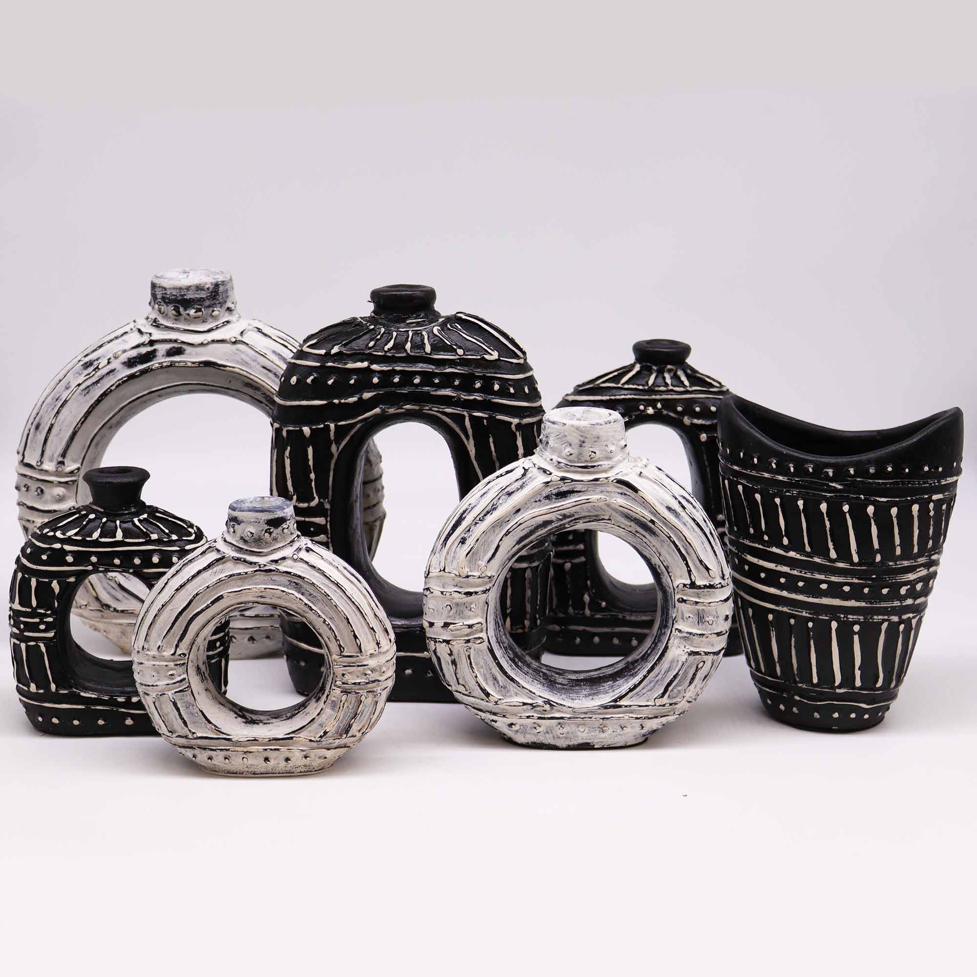 Ronde donutvaas | Creme 23cm - Afbeelding 4