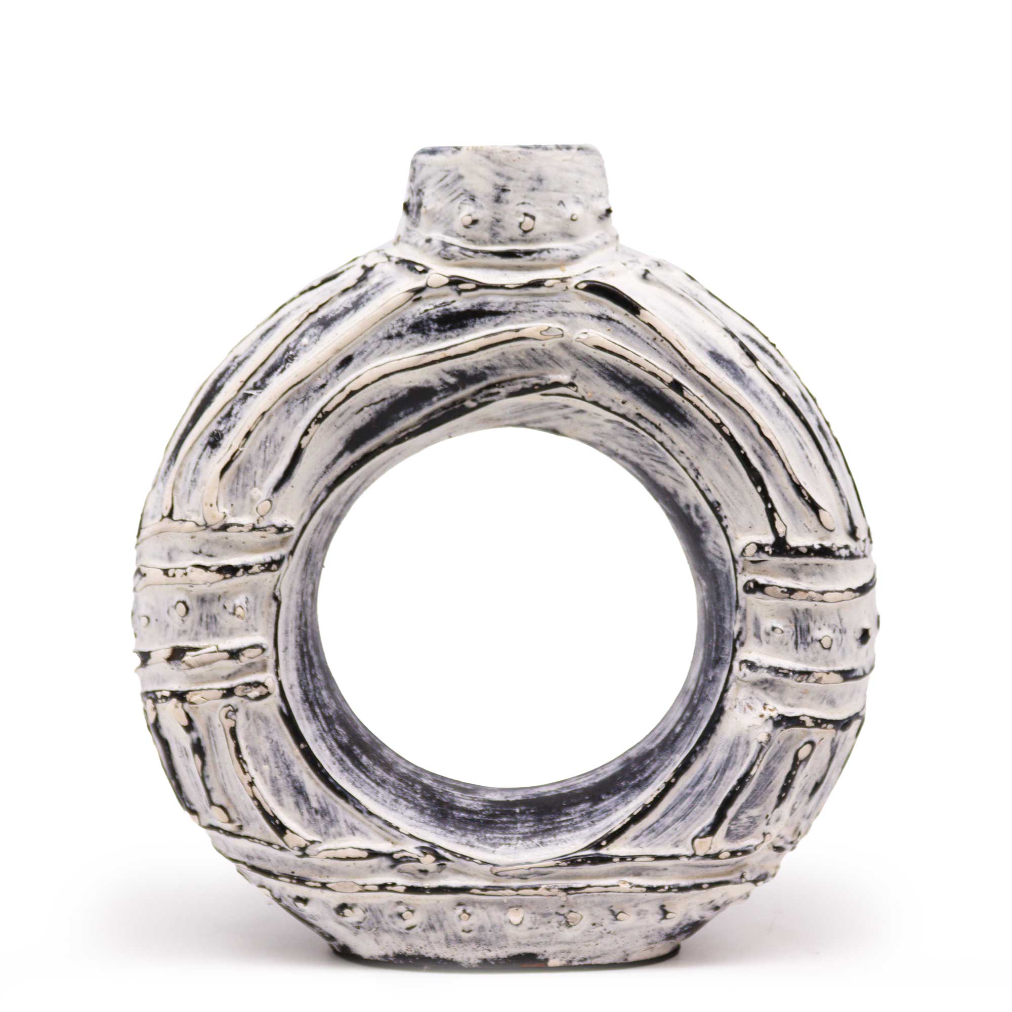 Ronde donutvaas | Creme 23cm