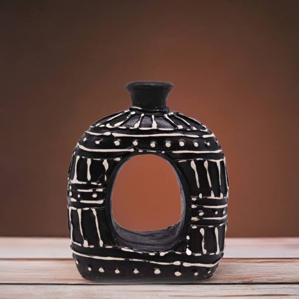 Ovale donutvaas | Chocolade 18cm - Afbeelding 2
